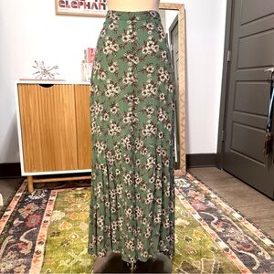 EARTHBOUND Green Floral Maxi Skirt